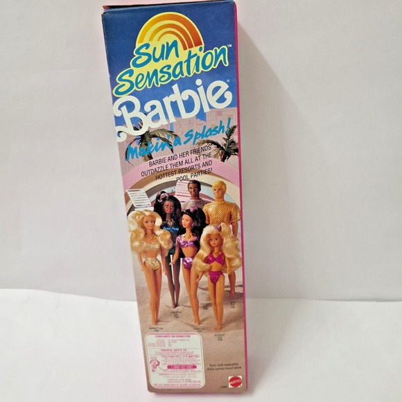 Rare 1991 Sensation Barbie Gold Metallic Bikini Lipstick Anchor Necklace 1390 - Picture 4 of 7